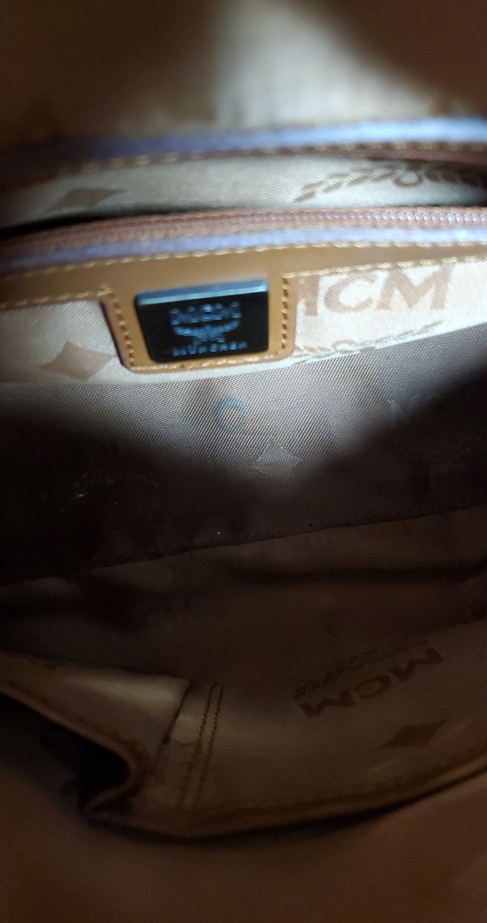 MCM Cognac Visetos Satchel Bag - Picture 7 of 11